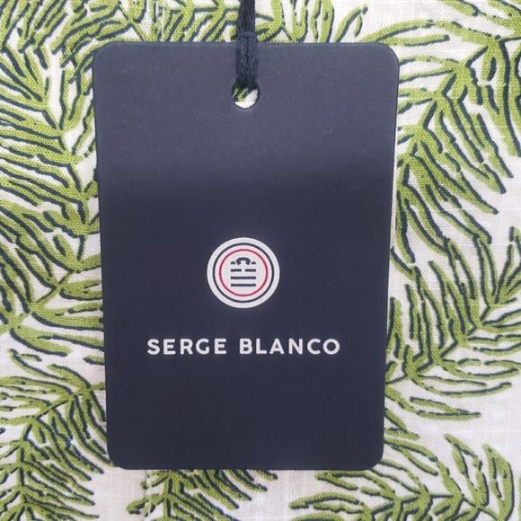 Serge Blanco Short Sleeve Shirt Botanical Print Men's Size XL Green NWT - Picture 6 of 12